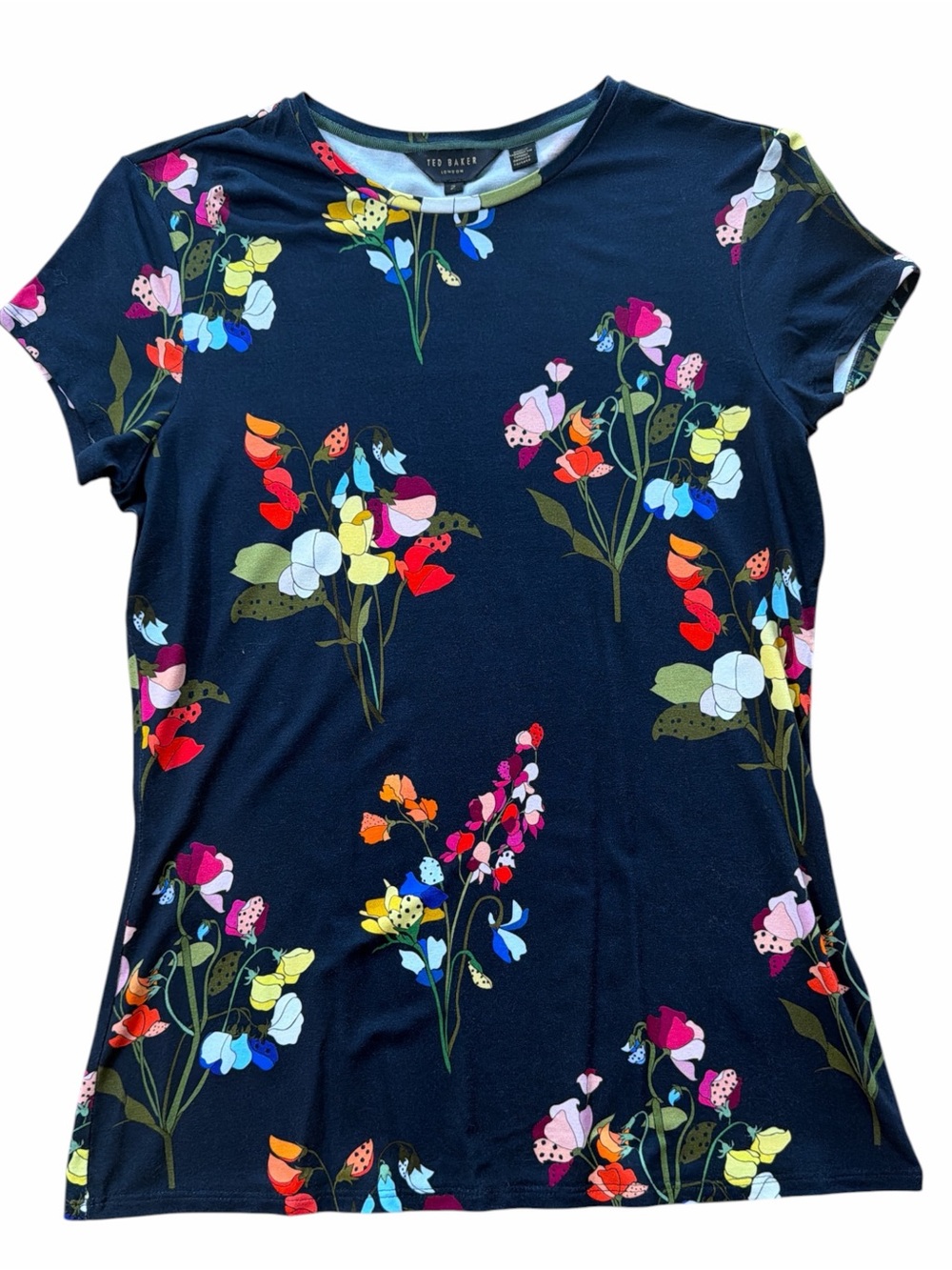 Ted Baker Navy Floral Short Sleeve Tee